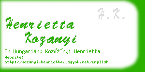 henrietta kozanyi business card